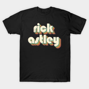 Retro Vintage Rainbow Rick Letters Distressed Style T-Shirt